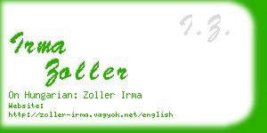 irma zoller business card